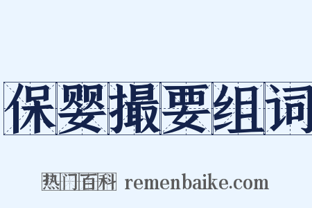 保婴撮要组词是什么意思的图片